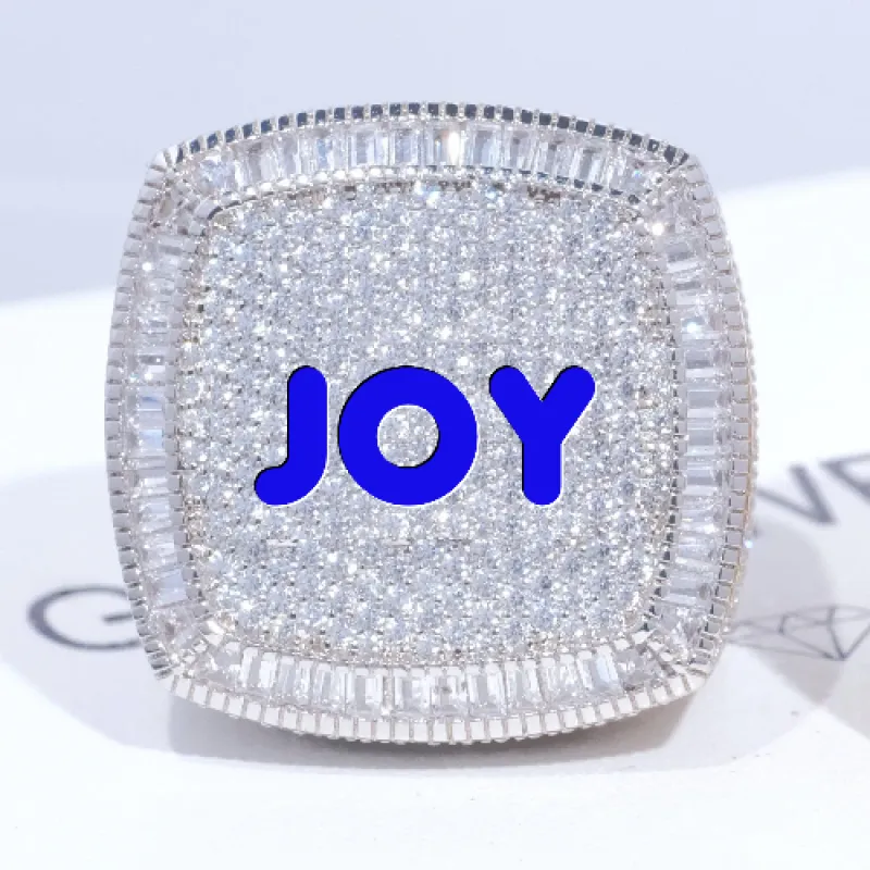 CUSTOM LETTER 3D ICED RING sold by The GUU Shop