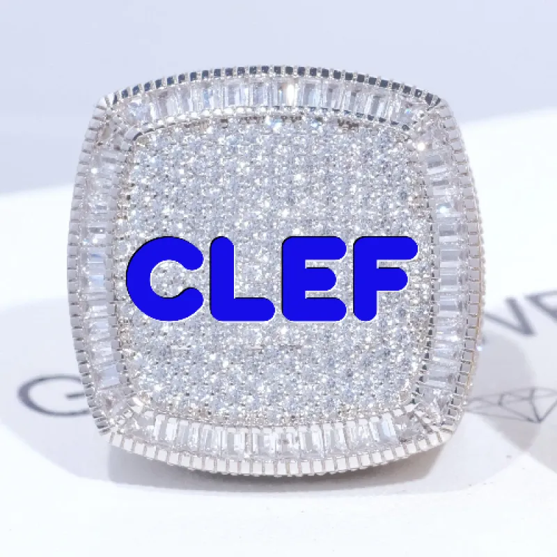 CUSTOM LETTER 3D ICED RING sold by The GUU Shop