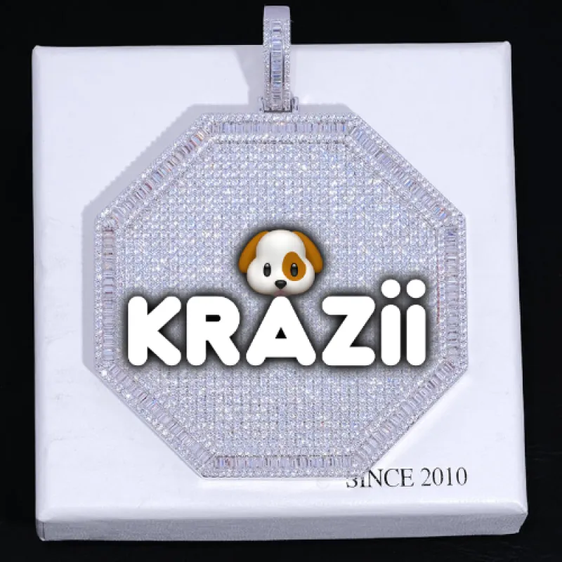 CUSTOM LETTER NECKLACE 3D BIG OCTAGON sold by The GUU Shop