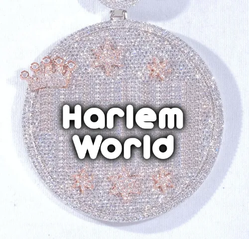 CUSTOM LETTER NECKLACE 3D BIG CROWN DISC sold by The GUU Shop