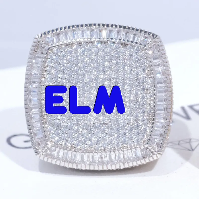 CUSTOM LETTER 3D ICED RING sold by The GUU Shop