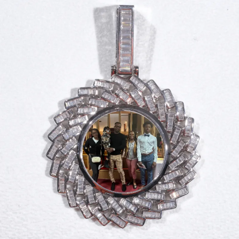 Large 3D Baguette Custom Picture Pendant sold by The GUU Shop