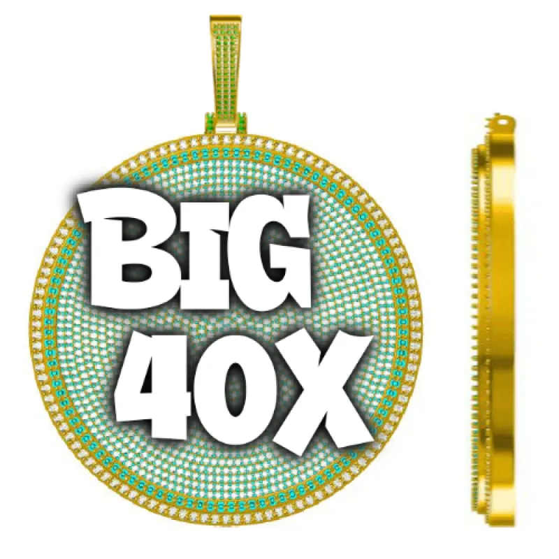 CUSTOM LETTER NECKLACE 3D BIG DISC sold by The GUU Shop