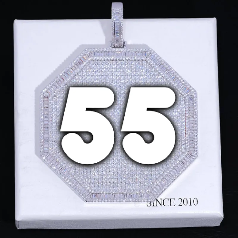 CUSTOM LETTER NECKLACE 3D BIG OCTAGON sold by The GUU Shop