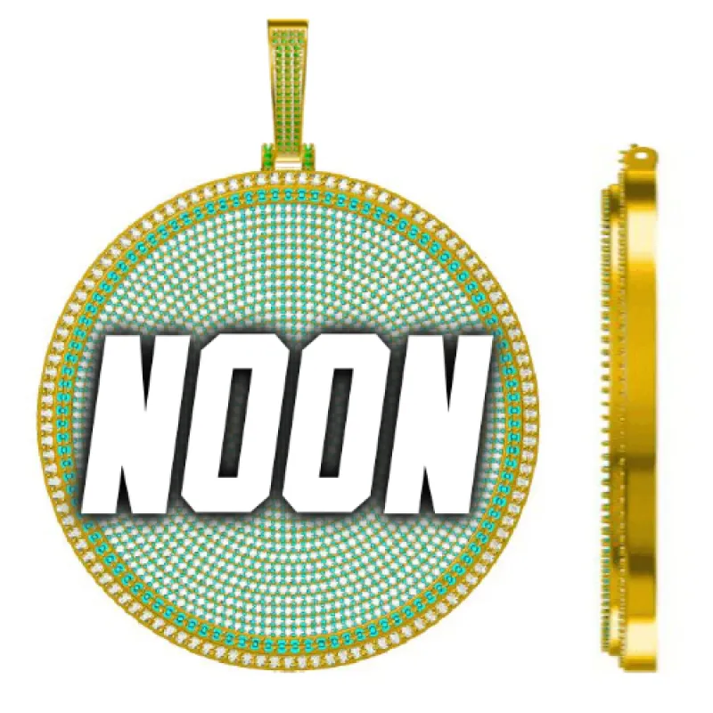 CUSTOM LETTER NECKLACE 3D BIG DISC sold by The GUU Shop