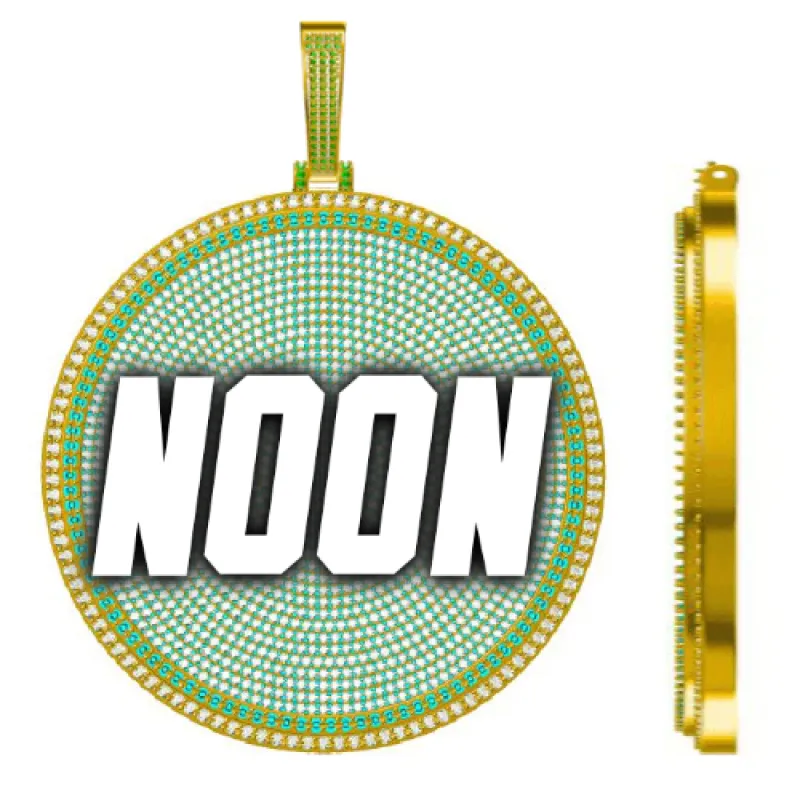 CUSTOM LETTER NECKLACE 3D BIG DISC sold by The GUU Shop