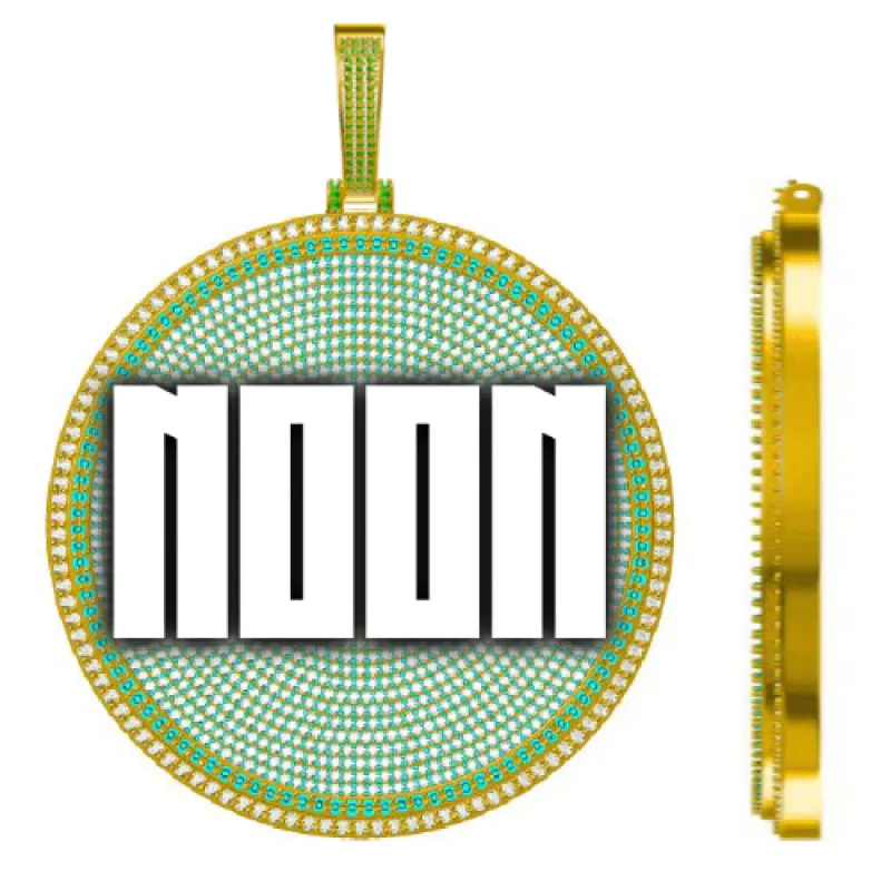 CUSTOM LETTER NECKLACE 3D BIG DISC sold by The GUU Shop