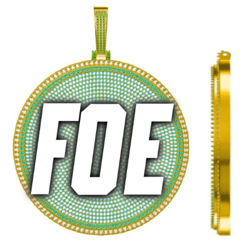 CUSTOM LETTER NECKLACE 3D BIG DISC sold by The GUU Shop