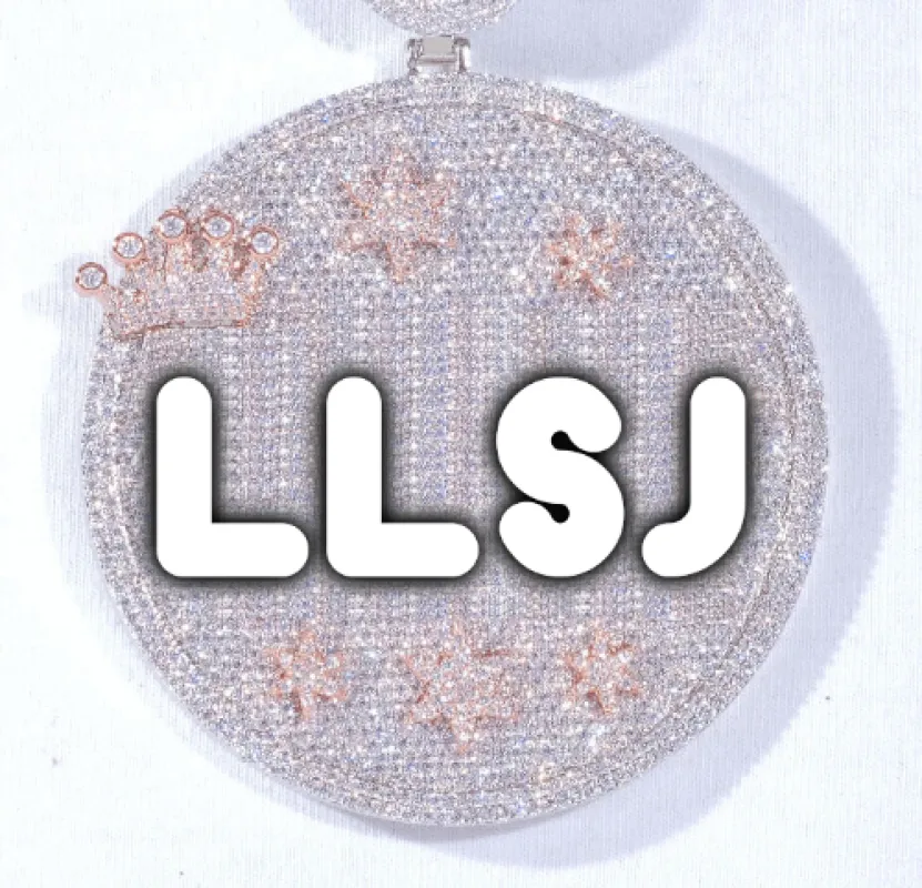 CUSTOM LETTER NECKLACE 3D BIG CROWN DISC sold by The GUU Shop