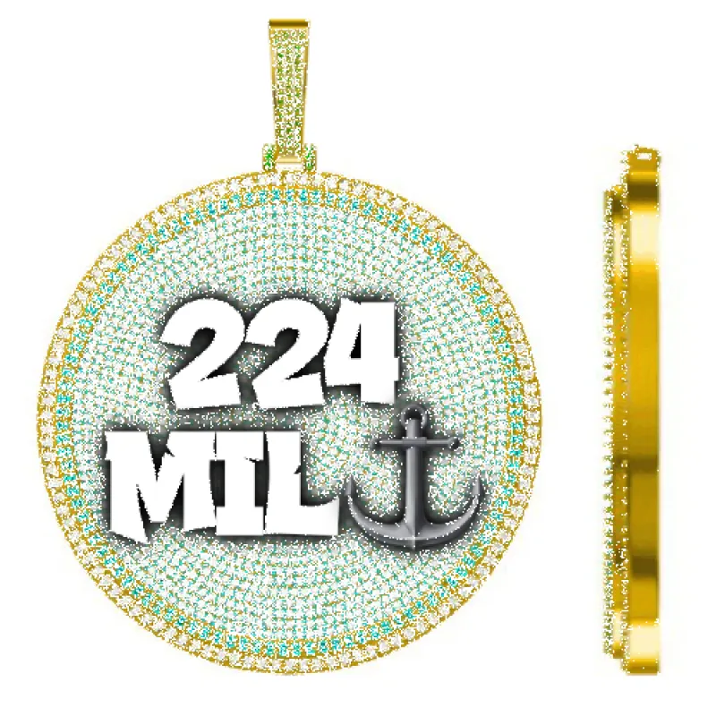 CUSTOM LETTER NECKLACE 3D BIG DISC made by The GUU Shop