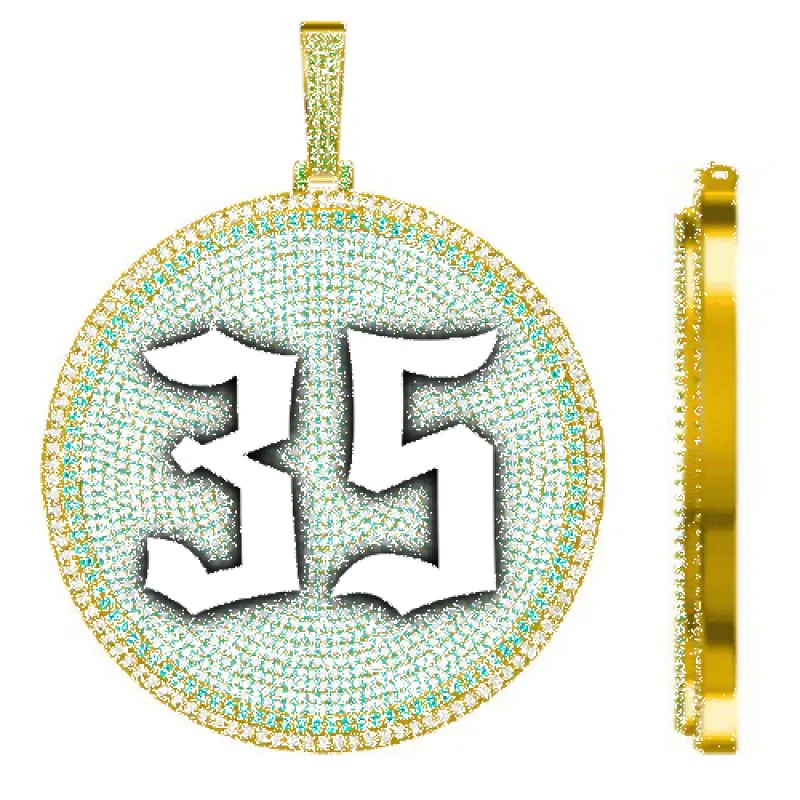 CUSTOM LETTER NECKLACE 3D BIG DISC sold by The GUU Shop