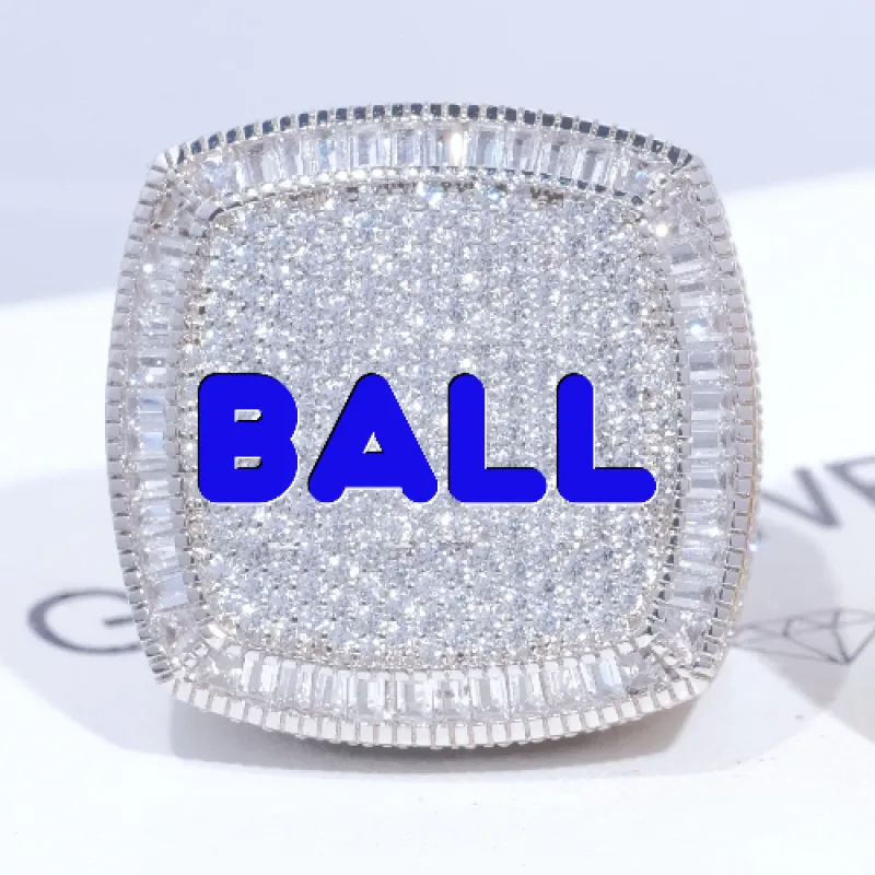 CUSTOM LETTER 3D ICED RING sold by The GUU Shop