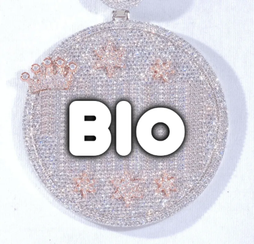 CUSTOM LETTER NECKLACE 3D BIG CROWN DISC sold by The GUU Shop