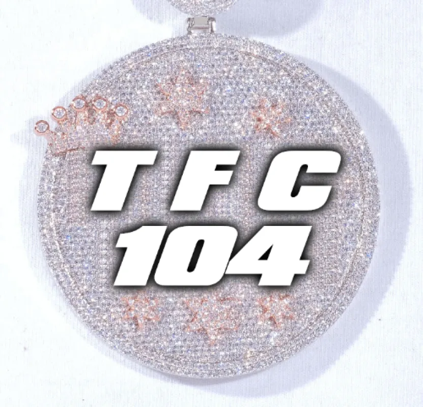 CUSTOM LETTER NECKLACE 3D BIG CROWN DISC sold by The GUU Shop