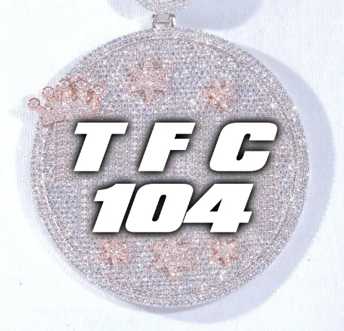 CUSTOM LETTER NECKLACE 3D BIG CROWN DISC sold by The GUU Shop