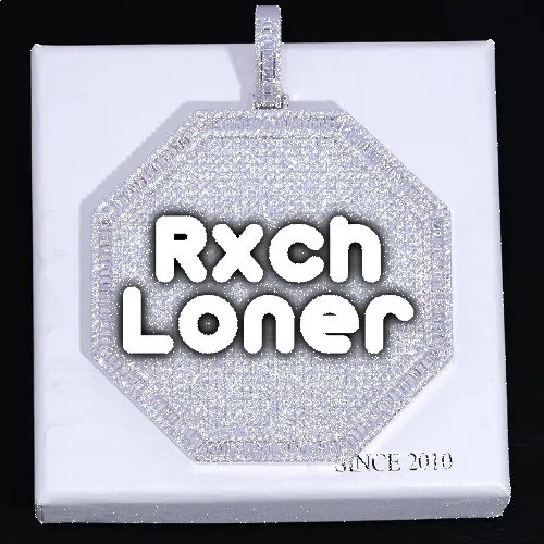 CUSTOM LETTER NECKLACE 3D BIG OCTAGON sold by The GUU Shop