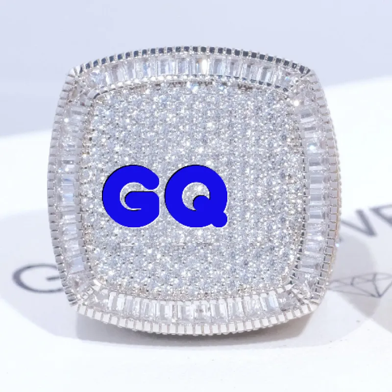 CUSTOM LETTER 3D ICED RING sold by The GUU Shop