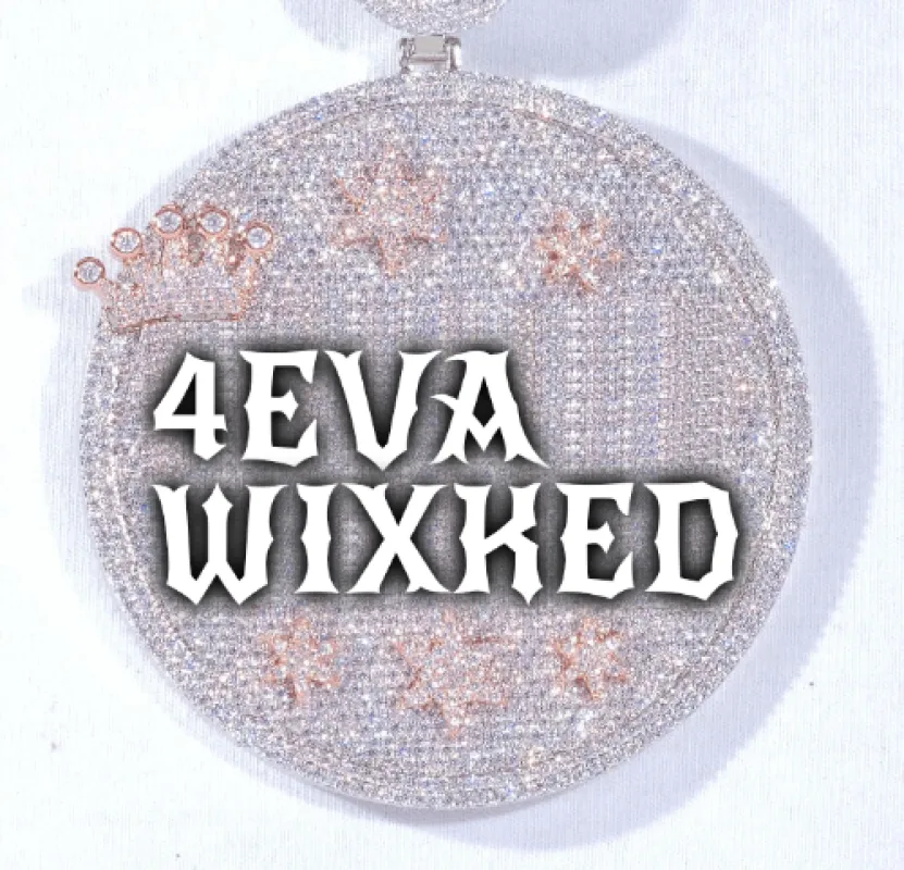 CUSTOM LETTER NECKLACE 3D BIG CROWN DISC sold by The GUU Shop