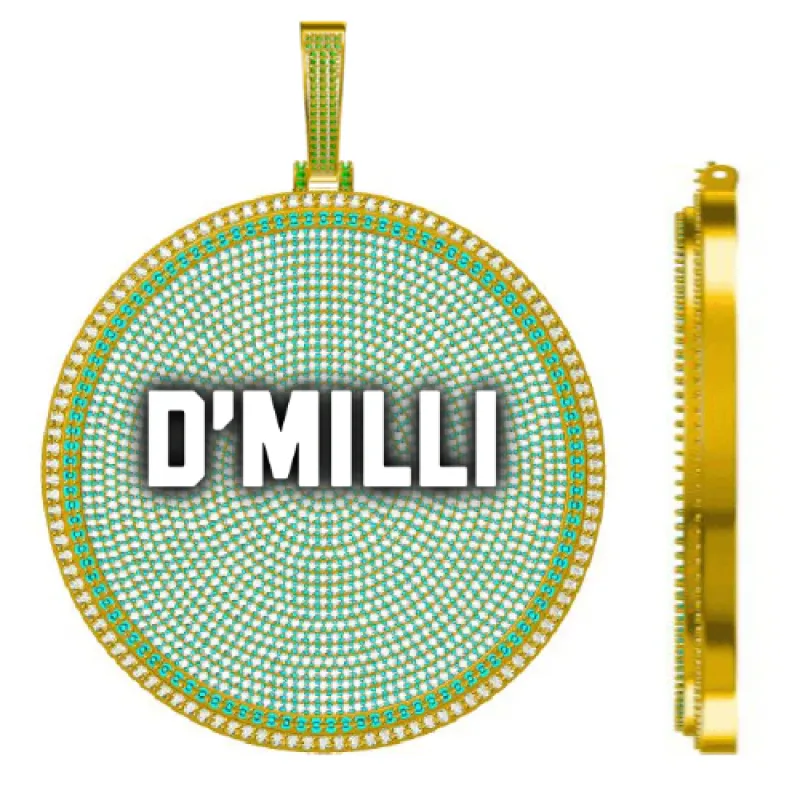 CUSTOM LETTER NECKLACE 3D BIG DISC sold by The GUU Shop