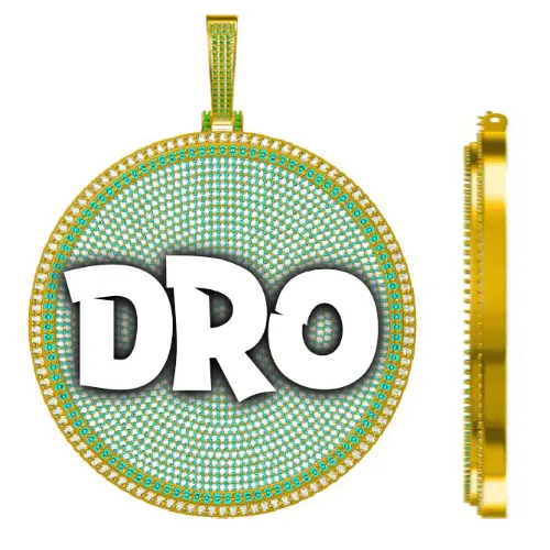 CUSTOM LETTER NECKLACE 3D BIG DISC sold by The GUU Shop