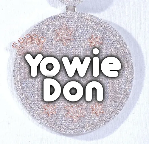 CUSTOM LETTER NECKLACE 3D BIG CROWN DISC sold by The GUU Shop