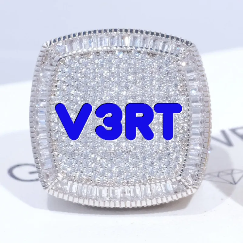 CUSTOM LETTER 3D ICED RING sold by The GUU Shop