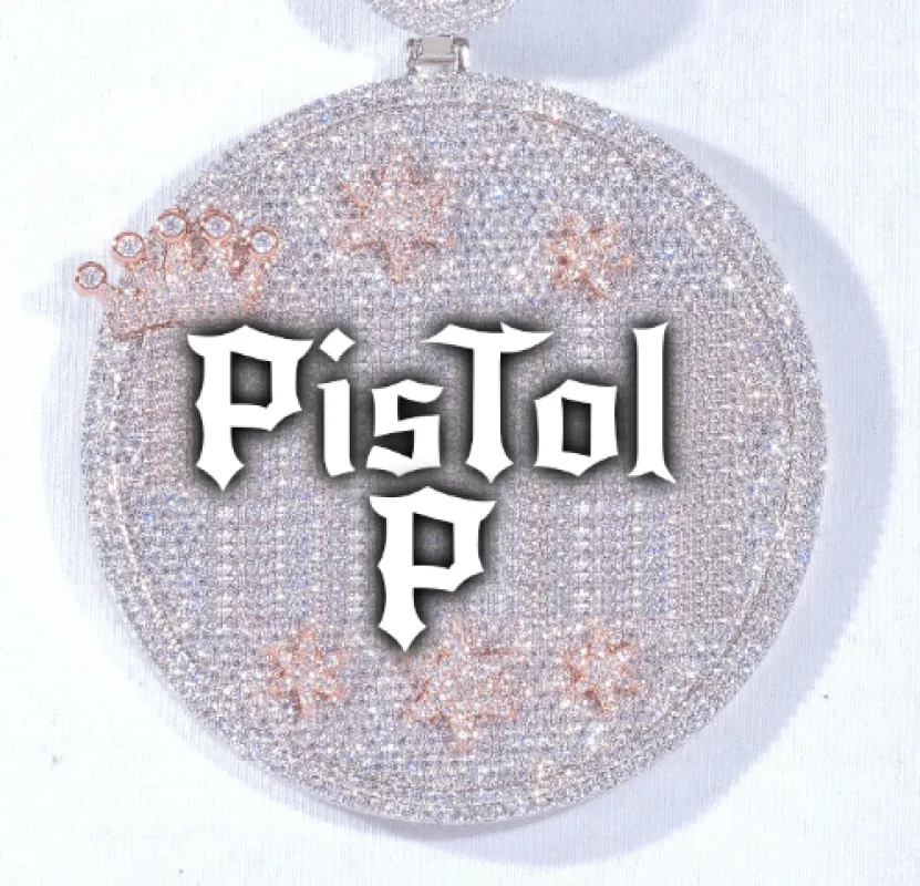 CUSTOM LETTER NECKLACE 3D BIG CROWN DISC made by The GUU Shop