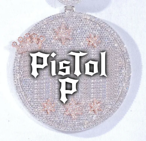 CUSTOM LETTER NECKLACE 3D BIG CROWN DISC sold by The GUU Shop