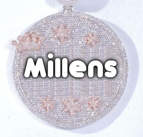 CUSTOM LETTER NECKLACE 3D BIG CROWN DISC sold by The GUU Shop