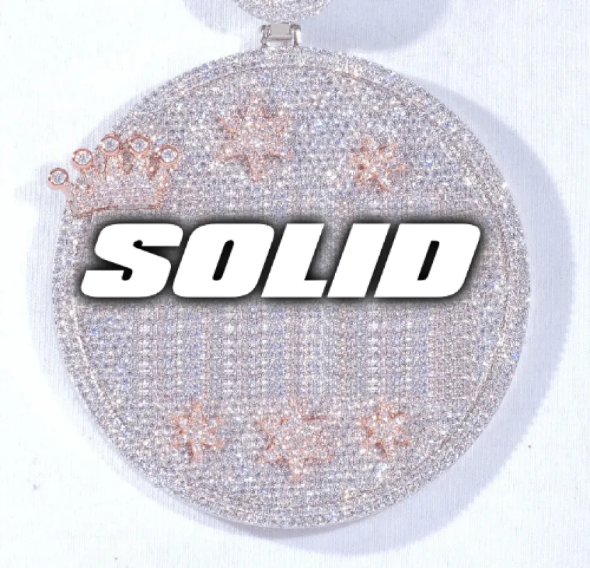 CUSTOM LETTER NECKLACE 3D BIG CROWN DISC sold by The GUU Shop