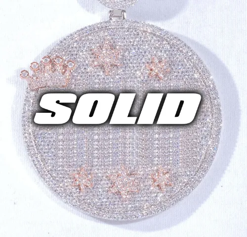 CUSTOM LETTER NECKLACE 3D BIG CROWN DISC sold by The GUU Shop