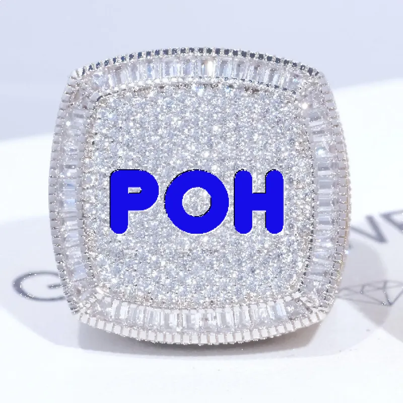 CUSTOM LETTER 3D ICED RING sold by The GUU Shop