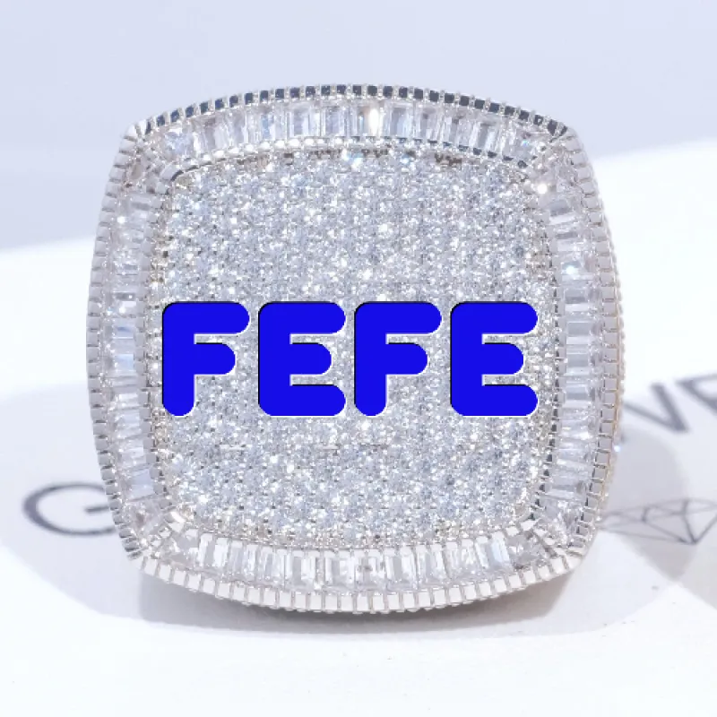 CUSTOM LETTER 3D ICED RING sold by The GUU Shop