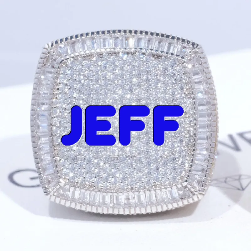 CUSTOM LETTER 3D ICED RING sold by The GUU Shop