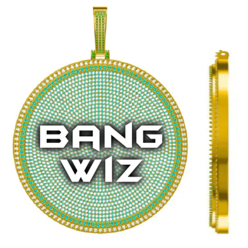 CUSTOM LETTER NECKLACE 3D BIG DISC sold by The GUU Shop