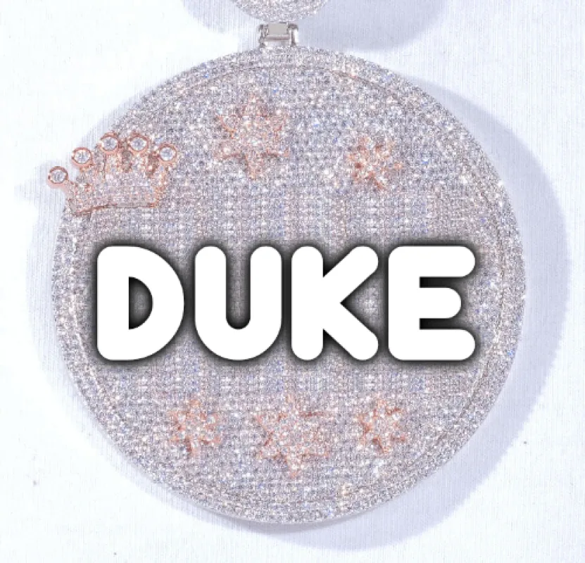 CUSTOM LETTER NECKLACE 3D BIG CROWN DISC sold by The GUU Shop