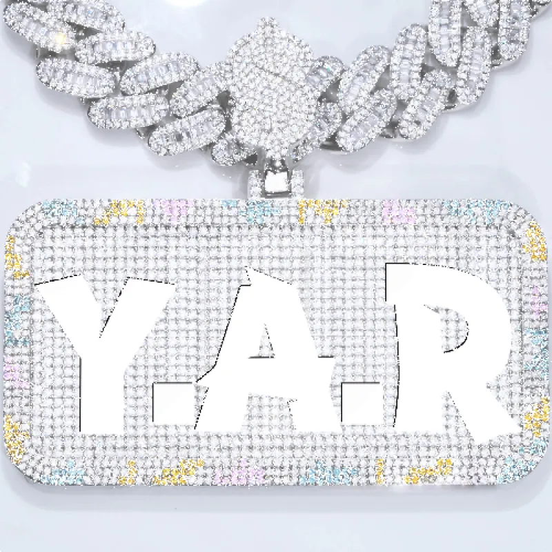 CUSTOM LETTER NECKLACE 3D COLORFUL SQUARE sold by The GUU Shop