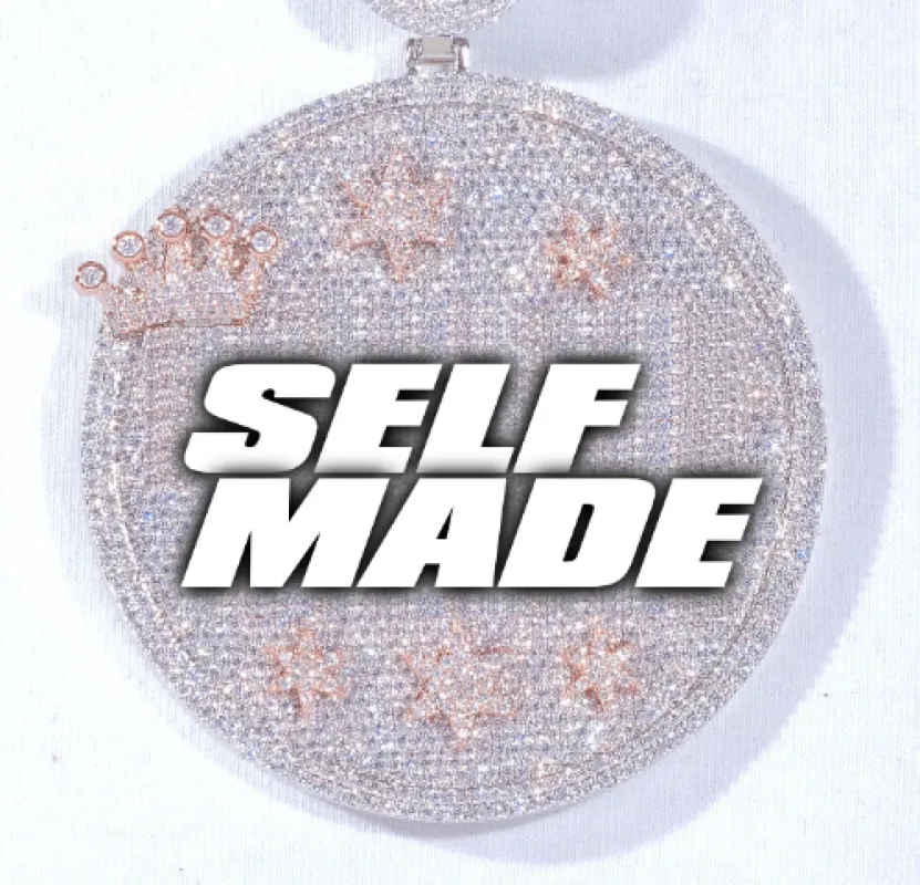 CUSTOM LETTER NECKLACE 3D BIG CROWN DISC sold by The GUU Shop