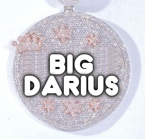 CUSTOM LETTER NECKLACE 3D BIG CROWN DISC sold by The GUU Shop