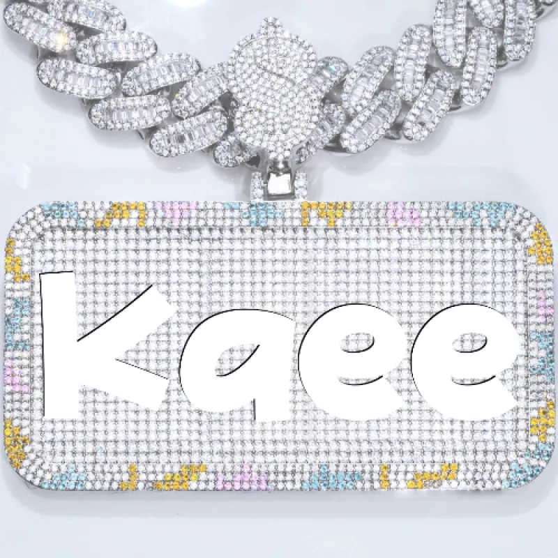 CUSTOM LETTER NECKLACE 3D COLORFUL SQUARE sold by The GUU Shop