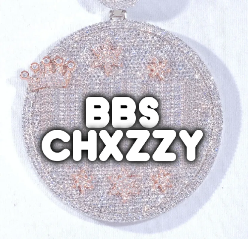 CUSTOM LETTER NECKLACE 3D BIG CROWN DISC sold by The GUU Shop