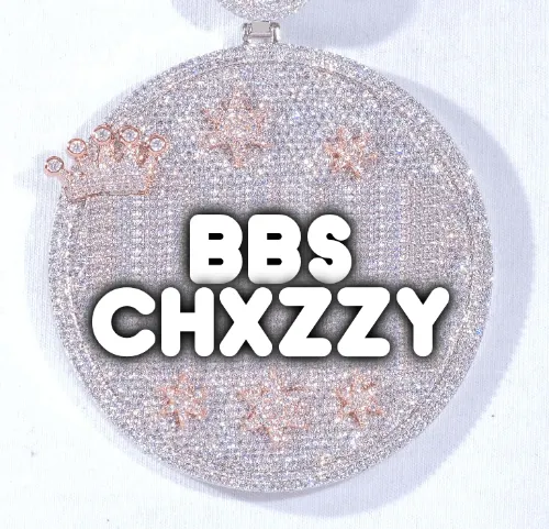 CUSTOM LETTER NECKLACE 3D BIG CROWN DISC sold by The GUU Shop