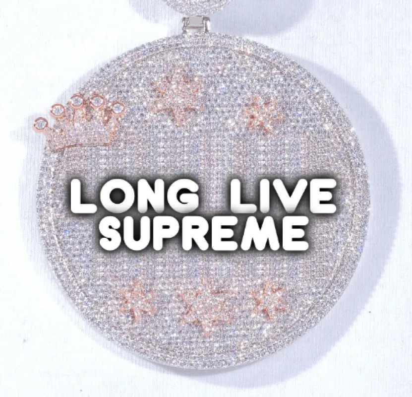 CUSTOM LETTER NECKLACE 3D BIG CROWN DISC sold by The GUU Shop