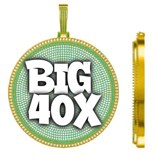 CUSTOM LETTER NECKLACE 3D BIG DISC sold by The GUU Shop