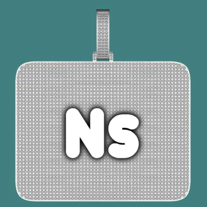 CUSTOM LETTER NECKLACE 3D BIG SQUARE sold by The GUU Shop