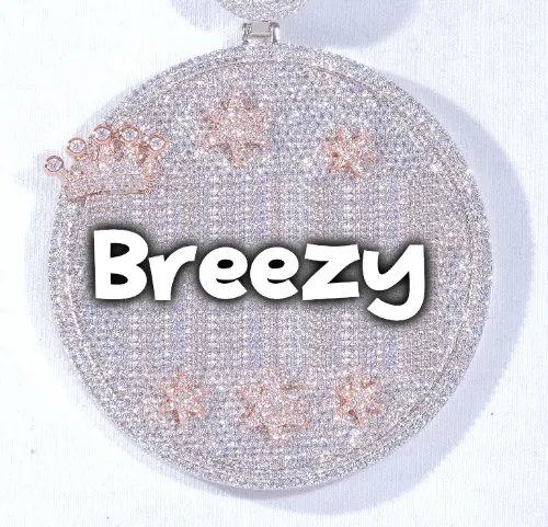 CUSTOM LETTER NECKLACE 3D BIG CROWN DISC sold by The GUU Shop