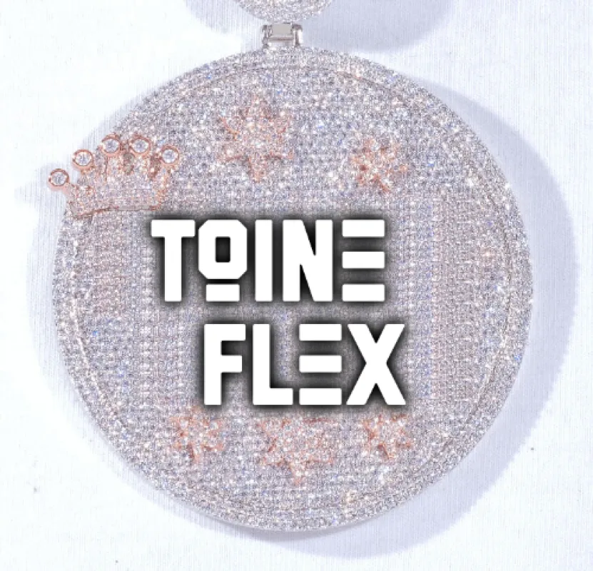 CUSTOM LETTER NECKLACE 3D BIG CROWN DISC sold by The GUU Shop