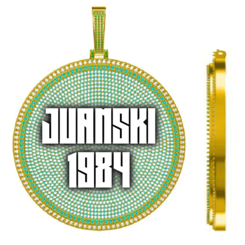 CUSTOM LETTER NECKLACE 3D BIG DISC sold by The GUU Shop