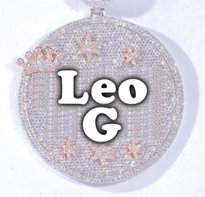 CUSTOM LETTER NECKLACE 3D BIG CROWN DISC made by The GUU Shop