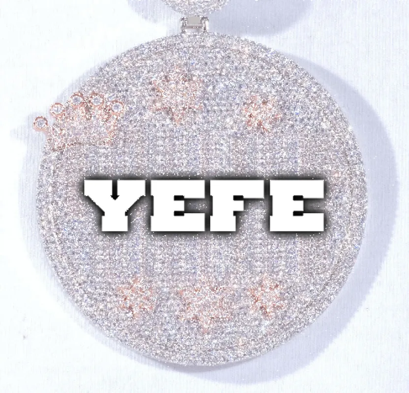 CUSTOM LETTER NECKLACE 3D BIG CROWN DISC made by The GUU Shop